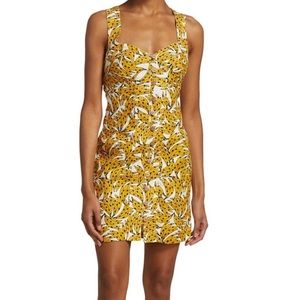 Farm Rio White Spotted Bananas Mini Dress Size Small NWT